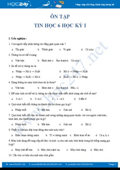 Đề thi HK2 môn Tin 6 năm 2019 Trường THCS Ba Lòng