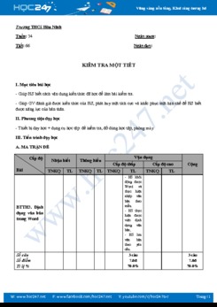 Đề kiểm tra thực hành 1 tiết HK2 môn Tin 6 năm 2019 Trường THCS Hòa Ninh