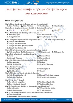 Đề cương ôn tập HK2 môn Tin 6 năm 2019