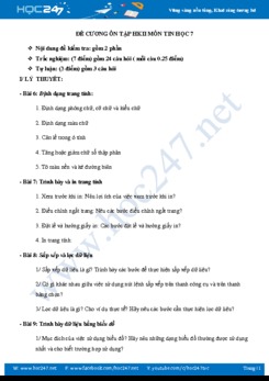 Ôn tập HK2 môn Tin 7 năm 2019 phần tự luận