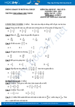 Đề kiểm tra định kì HK2 môn Toán 6 năm 2019 Trường THCS Phan Chu Trinh