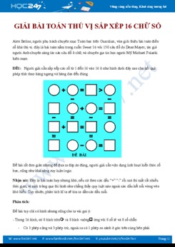 Bài toán thú vị sắp xếp 16 chữ số