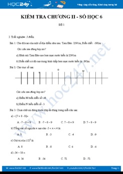 Bộ 8 đề kiểm tra 1 tiết Chương 2 Số học 6 năm 2019