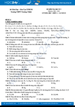 Bộ đề thi HK2 môn Hóa học 12 năm 2019-2020 Trường THPT Trường Chinh, Hồ Chí Minh