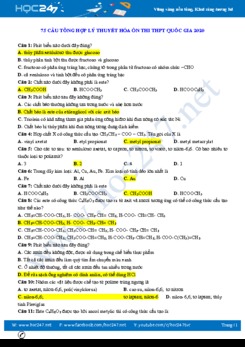 75 Câu tổng hợp lý thuyết Hóa học ôn thi THPT QG năm 2019-2020