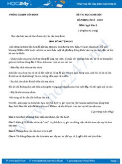 Đề thi HSG năm 2019 môn Ngữ Văn 8 - Phòng GD&ĐT Yên Định