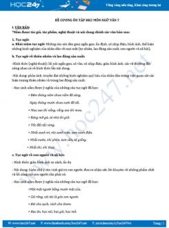 Đề cương ôn tập HK2 môn Ngữ Văn 7