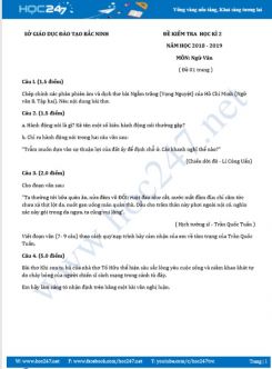 Đề kiểm tra HK2 năm 2019 môn Ngữ Văn 8 - Phòng GD&ĐT Bắc Ninh