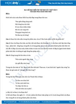Bộ 4 đề đọc- hiểu ôn tập HK2 môn Ngữ Văn 7 - Văn bản Mùa xuân nho nhỏ