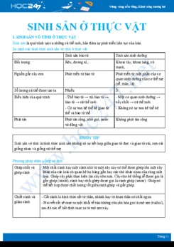 Lý thuyết trọng tâm và những điều cần luu ý của chuyên đề Sinh sản ở thực vật Sinh học 11