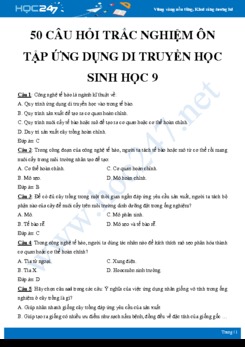 50 Câu hỏi trắc nghiệm ôn tập Ứng dụng di truyền học Sinh học 9 có đáp án