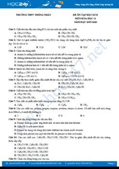 Đề ôn tập HK2 năm 2020 môn Hóa học 11 Trường THPT Thống Nhất