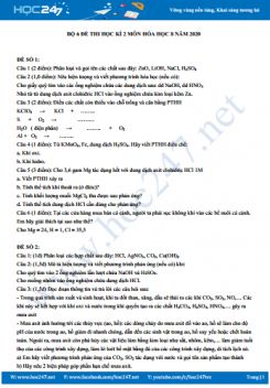 Bộ 6 đề thi HK2 năm 2020 môn Hóa học 8 Trường THCS Phan Văn Trị