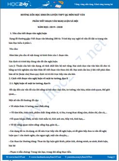 Tài liệu hướng dẫn ôn tập thi THPT QG năm 2020 môn Ngữ Văn (Phần Nghị luận xã hội) - Trường THPT Lê Trung Kiên