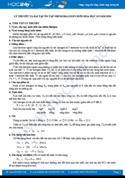 Lý thuyết và bài tập ôn tập chuyên đề nhóm Halogen môn Hóa học 10 năm 2020