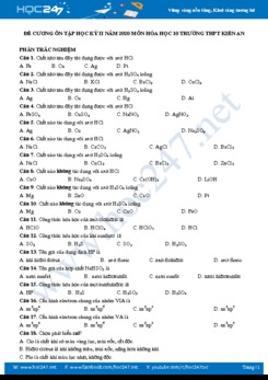 Đề cương ôn tập HK2 năm 2020 môn Hóa học 10 Trường THPT Kiến An