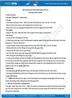 Đề cương ôn thi tuyển sinh vào lớp 10 năm 2020 môn Ngữ Văn - Trường THCS Phước Long
