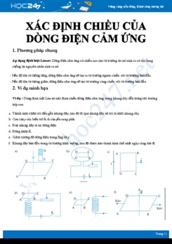 Phương pháp giải dạng bài tập Xác định chiều của dòng điện cảm ứng môn Vật lý 11