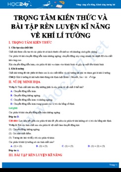 Tổng hợp kiến thức trọng tâm và bài tập rèn luyện kĩ năng về Khí lí tưởng môn Vật lý 10