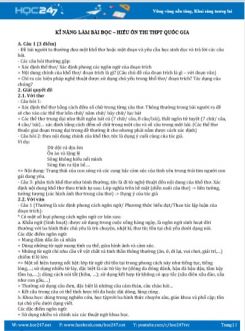 Kĩ năng làm bài Đọc - hiểu ôn thi THPT QG