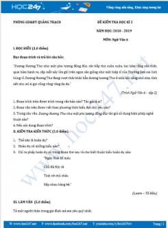 Đề kiểm tra HK2 năm 2019 môn Ngữ Văn 6 ( mã đề 02 ) - Phòng GD&ĐT Quảng Trạch