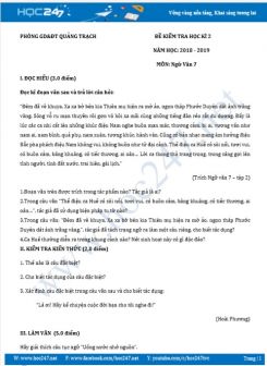 Đề kiểm tra HK2 năm 2019 môn Ngữ Văn 7 ( mã đề 02 ) - Phòng GD&ĐT Quảng Trạch