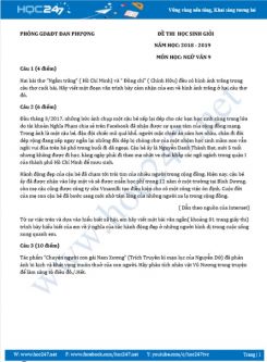 Đề thi HSG năm 2019 môn Ngữ Văn 9 - Phòng GD&ĐT Đan Phượng