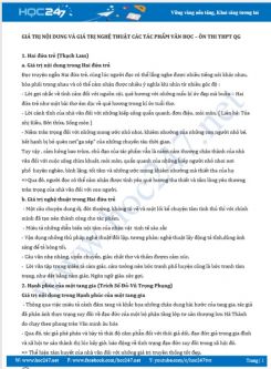 Giá trị nội dung và giá trị nghệ thuật các tác phẩm văn học - ôn thi THPT QG năm 2020