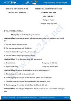 Đề kiểm tra HK2 môn Vật lý 9 trường THCS Bản Luốc có lời giải chi tiết