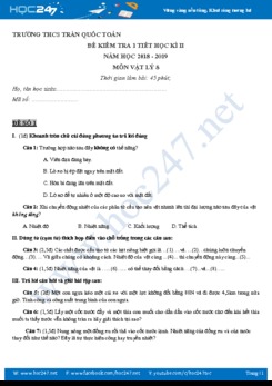 Bộ 2 Đề kiểm tra 1 tiết HK2 môn Vật lý 8 trường THCS Trần Quốc Toản năm 2018-2019