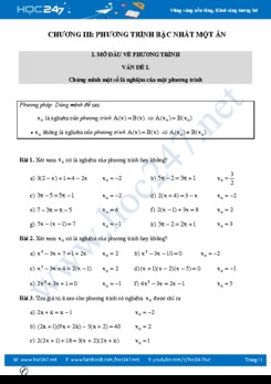 Bài tập Chuyên đề phương trình bậc nhất một ẩn Đại số 8 năm 2020