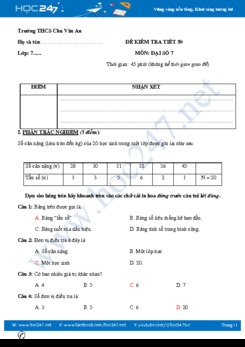 Đề kiểm tra 1 tiết Chương 3 Đại số 7 năm 2020 Trường THCS Chu Văn An