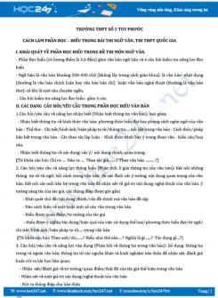 Cách làm phần Đọc - hiểu trong bài thi Ngữ Văn ôn thi THPT QG năm 2020 - Trường THPT Số 2 Tuy Phước