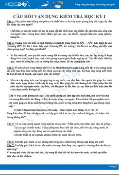 20 Câu hỏi vận dụng thực tế trong đề thi HK1 môn Sinh học 6 - Trường THCS Phạm Văn Đồng có đáp án