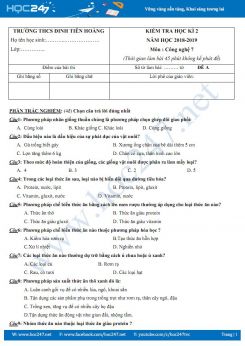 Bộ 2 đề kiểm tra HK2 môn Công nghệ 7 trường THCS Đinh Tiên Hoàng có đáp án hướng dẫn