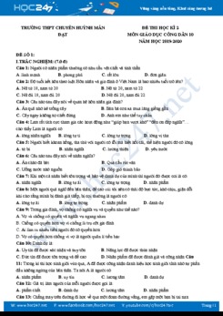 Bộ 5 đề thi HK2 năm 2020 môn GDCD lớp 10 Trường THPT Huỳnh Mẫn Đạt