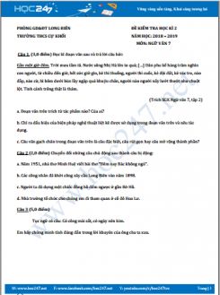 Đề kiểm tra HK2 năm 2019 môn Ngữ Văn 7 - Trường THCS Cự Khối