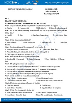 Bộ đề thi HK2 năm 2020 môn Tin học 9 Trường THCS Tam Quan Bắc