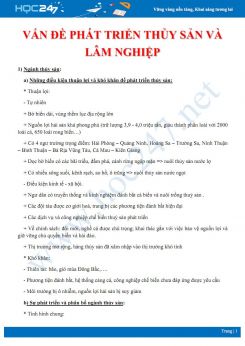Lý thuyết và câu hỏi ôn tập chủ đề Vấn đề phát triển thủy sản và lâm nghiệp Địa lí 12