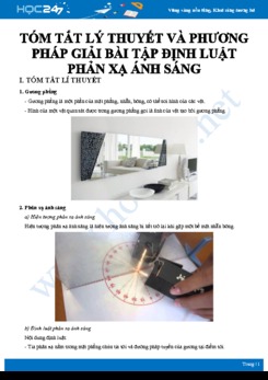 Tóm tắt lý thuyết và phương pháp giải bài tập về Định luật phản xạ ánh sáng môn Vật lý 7
