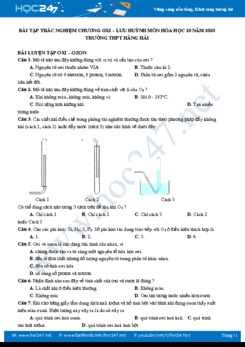 Bài tập trắc nghiệm Chương Oxi - Lưu Huỳnh môn Hóa học 10 năm 2020 Trường THPT Hàng Hải