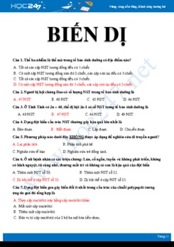20 Câu hỏi trắc nghiệm về chủ đề Biến dị trong Sinh học 9 có đáp án