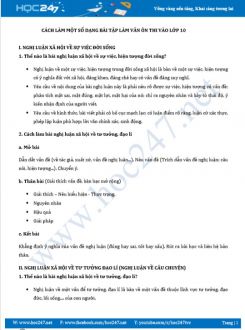 Cách làm các dạng đề tập làm văn ôn thi vào lớp 10 - Trường THCS An Thới Đông