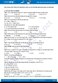 Bộ 112 bài tập tổng ôn Chương 6 Oxi - Lưu huỳnh môn Hóa học 10 năm 2020