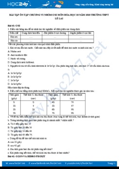 Bài tập ôn tập Chương 6 môn Hóa học 10 năm 2020 Trường THPT Lê Lai