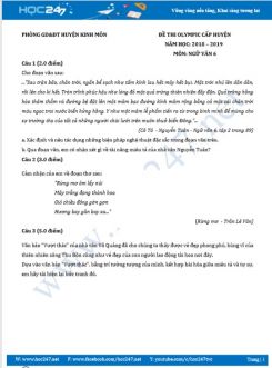 Đề thi Olympic năm 2019 môn Ngữ Văn 6 - Phòng GD&ĐT huyện Kinh Môn
