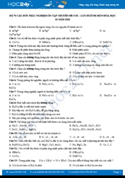 Bộ 70 câu trắc nghiệm ôn tập Chương Oxi - Lưu huỳnh môn Hóa học 10 năm 2020