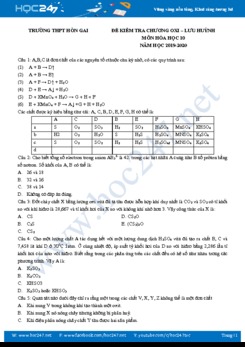 Đề kiểm tra 1 tiết Chương Oxi - Lưu Huỳnh môn Hóa học 10 năm 2020 Trường THPT Hòn Gai