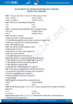 Bộ câu hỏi ôn tập Chương III năm 2020 môn Hóa học 9 Trường THCS Trần Phú