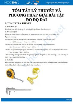 Chuyên đề Lý thuyết và phương pháp giải bài tập Vật lý 6  về Đo độ dài có đáp án